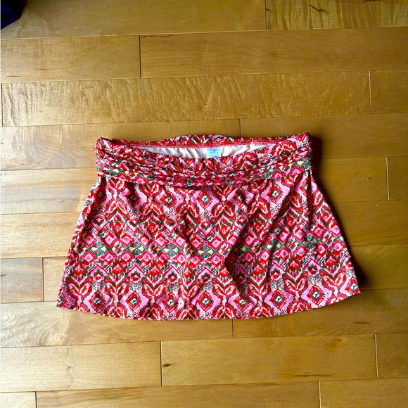 Garnet hill  3 piece, rushed swim skirt, bikini bottom, tankini 8 sunset - Picture 10 of 14